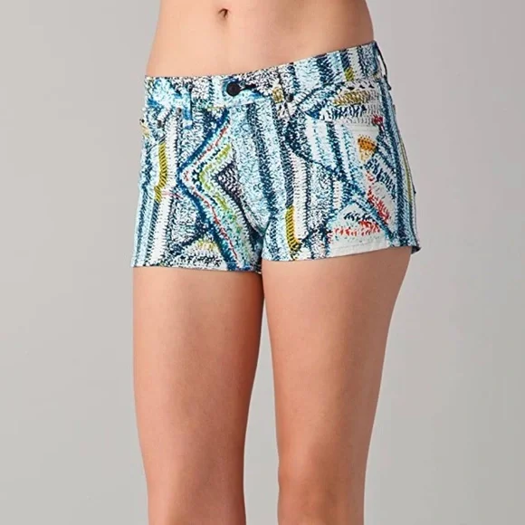 Blue rag shorts on sale
